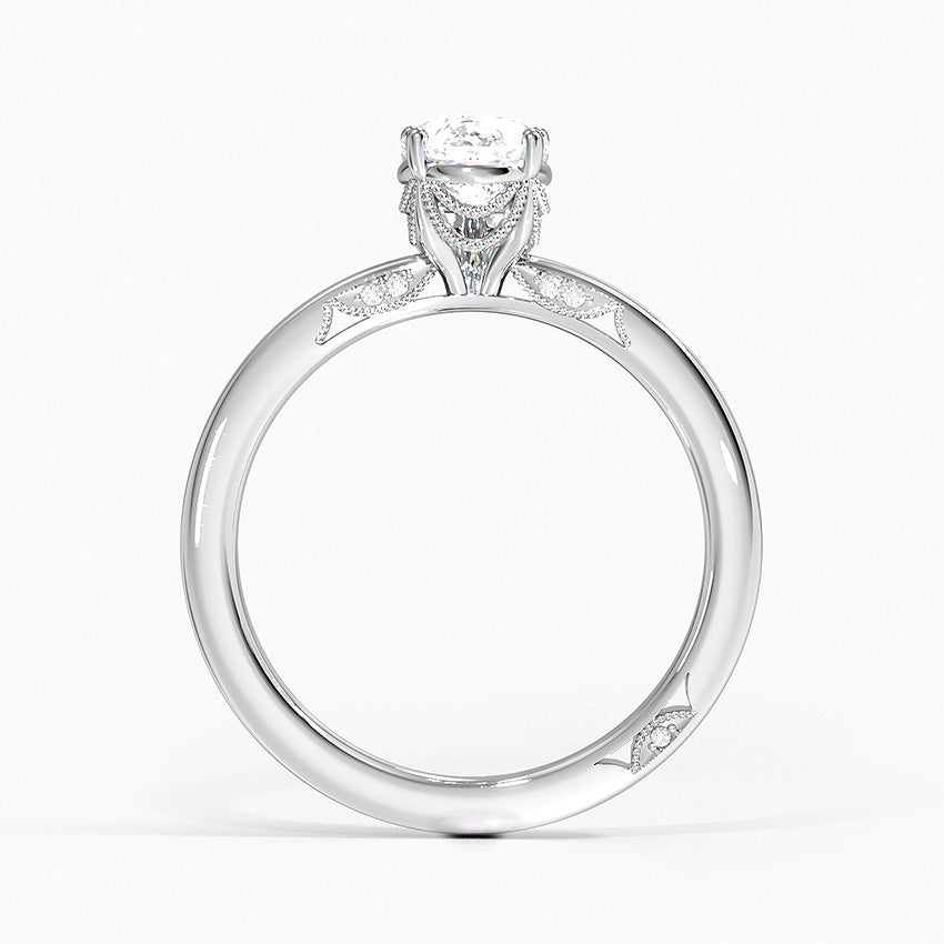 Simply Tacori Delicate Drape Diamond Ring Platinum Princess Engagement Ring