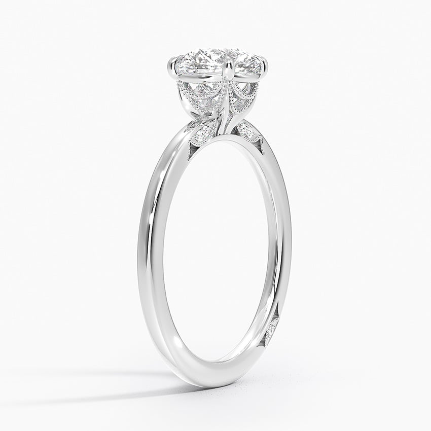 Simply Tacori Delicate Drape Diamond Ring Platinum Round Engagement Ring