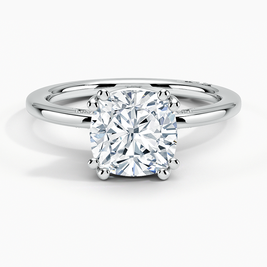 Simply Tacori Delicate Drape Diamond Ring Platinum Cushion Engagement Ring