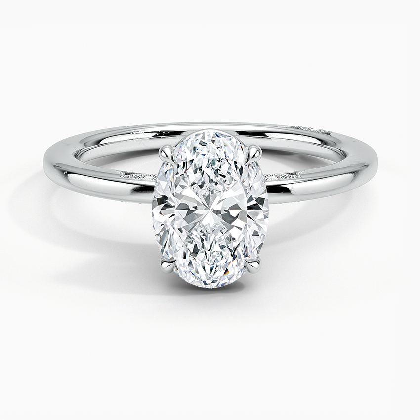 Simply Tacori Delicate Drape Diamond Ring Platinum Oval Engagement Ring