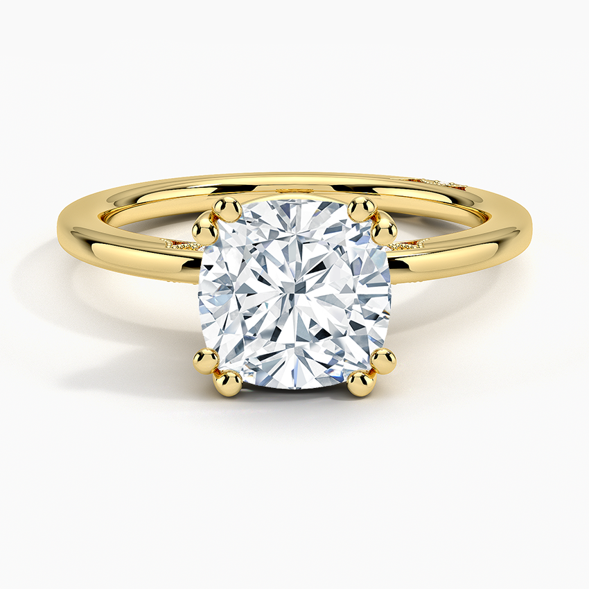 Simply Tacori Delicate Drape Diamond Ring Yellow Gold 18k Cushion Engagement Ring