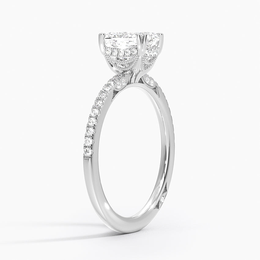 Simply Tacori Luxe Drape Diamond Ring Platinum Emerald Engagement Ring