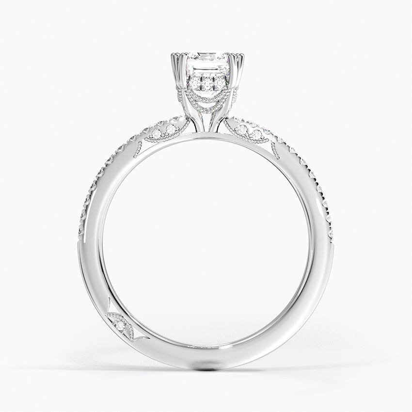 Simply Tacori Luxe Drape Diamond Ring Platinum Emerald Engagement Ring