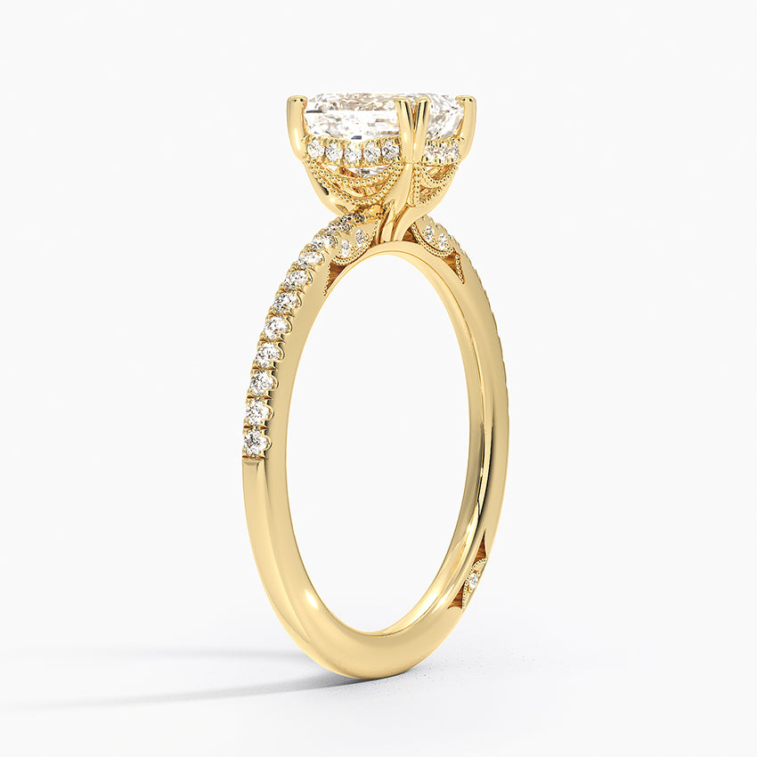Simply Tacori Luxe Drape Diamond Ring Yellow Gold 18k Emerald Engagement Ring