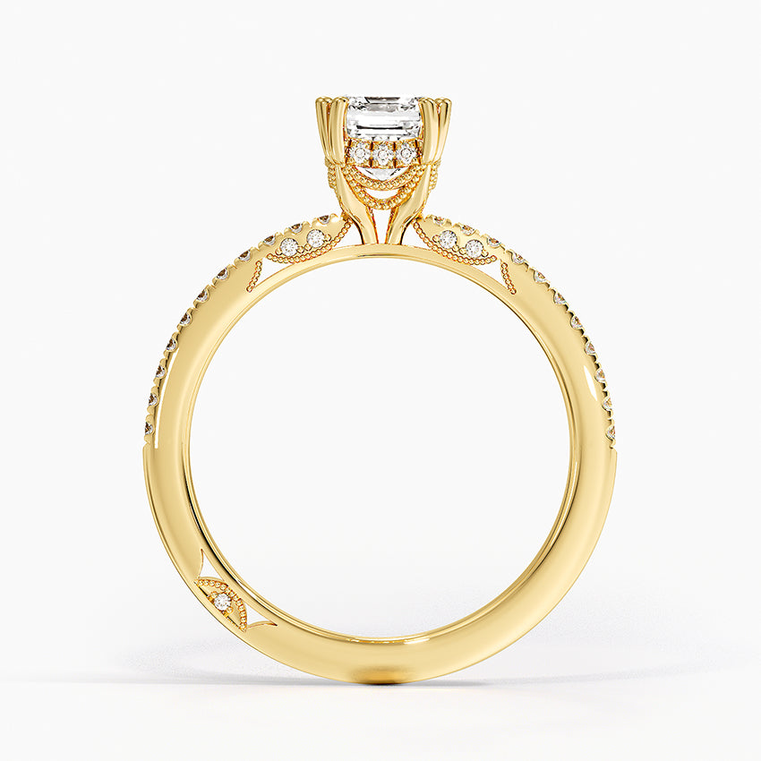 Simply Tacori Luxe Drape Diamond Ring Yellow Gold 18k Emerald Engagement Ring