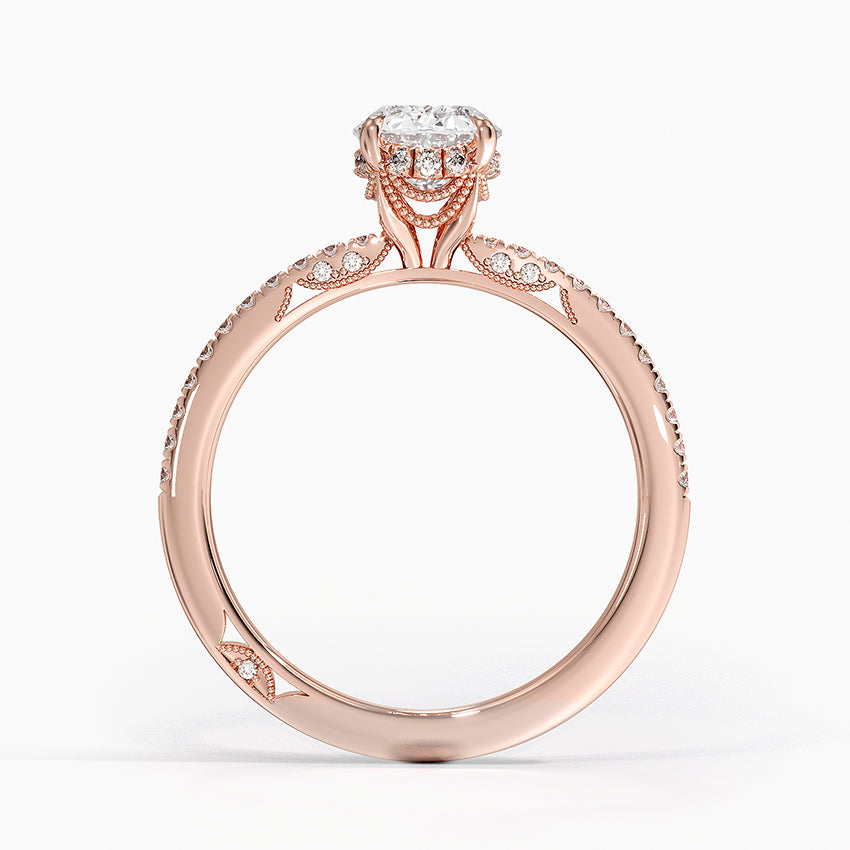 Simply Tacori Luxe Drape Diamond Ring Rose Gold 18k Oval Engagement Ring