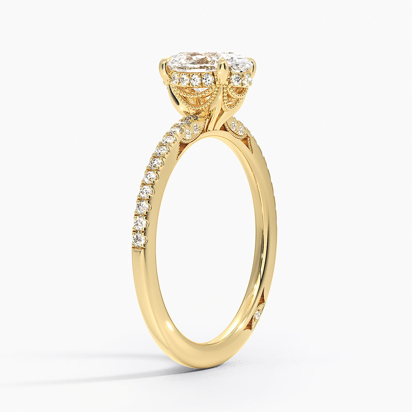 Simply Tacori Luxe Drape Diamond Ring Yellow Gold 18k Oval Engagement Ring