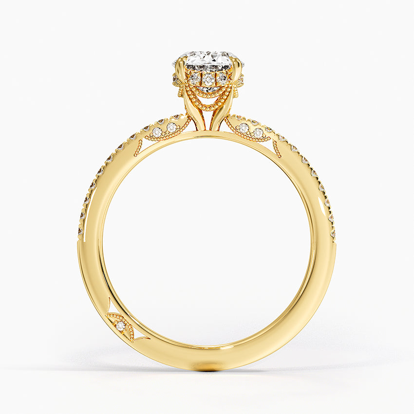 Simply Tacori Luxe Drape Diamond Ring Yellow Gold 18k Oval Engagement Ring