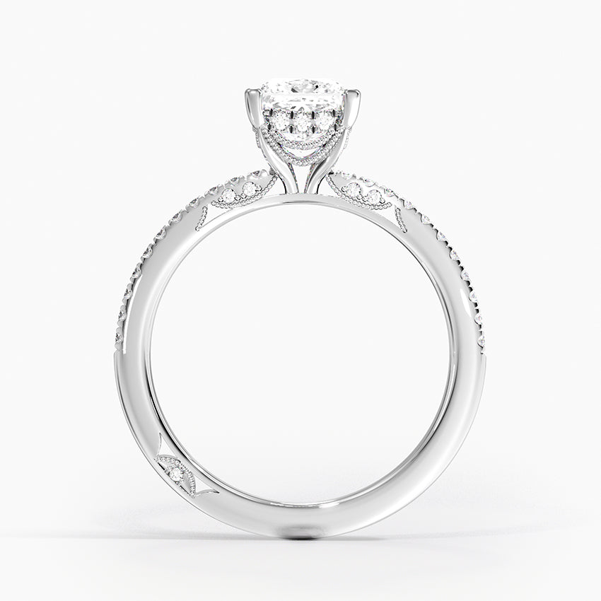 Simply Tacori Luxe Drape Diamond Ring Platinum Princess Engagement Ring