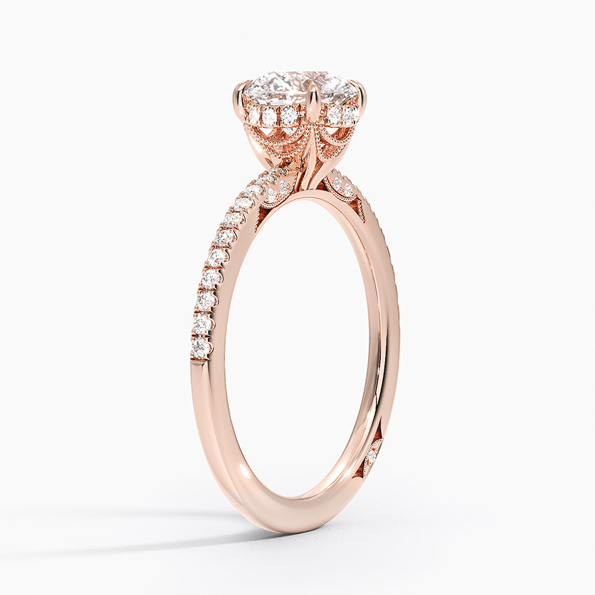 Simply Tacori Luxe Drape Diamond Ring Rose Gold 18k Round Engagement Ring