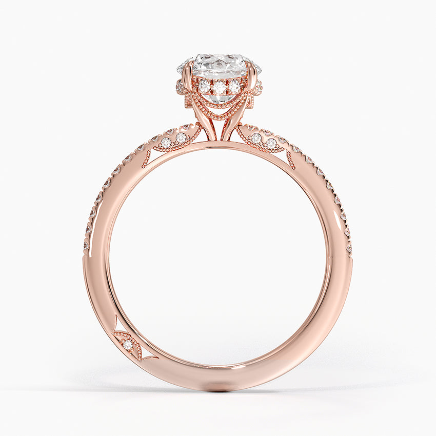 Simply Tacori Luxe Drape Diamond Ring Rose Gold 18k Round Engagement Ring