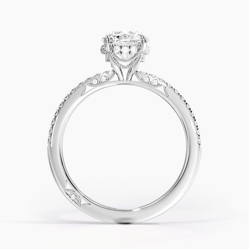 Simply Tacori Luxe Drape Diamond Ring Platinum Round Engagement Ring