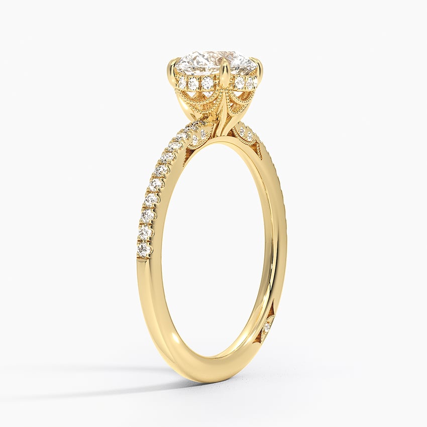 Simply Tacori Luxe Drape Diamond Ring Yellow Gold 18k Round Engagement Ring