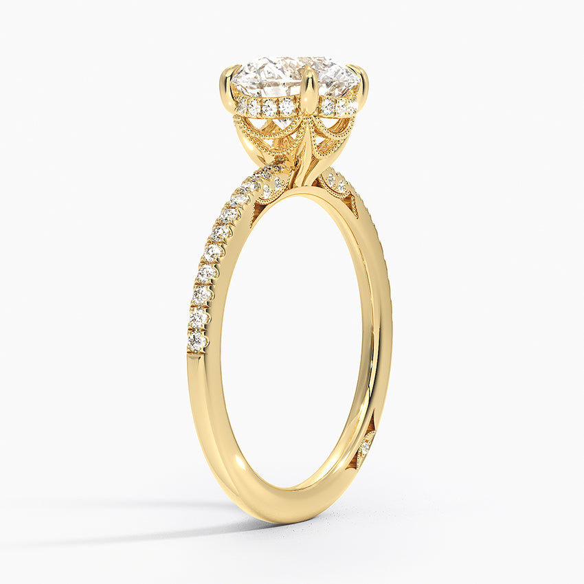 Simply Tacori Luxe Drape Diamond Ring Yellow Gold 18k Round Engagement Ring