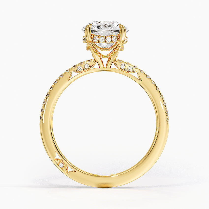 Simply Tacori Luxe Drape Diamond Ring Yellow Gold 18k Round Engagement Ring