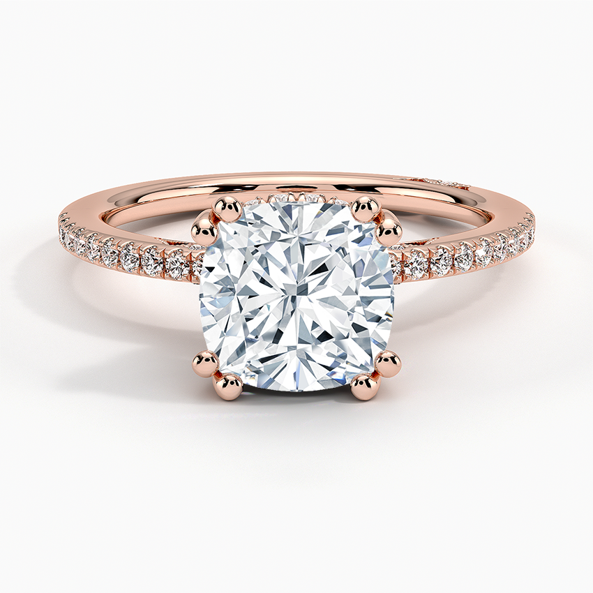 Simply Tacori Luxe Drape Diamond Ring Rose Gold 18k Cushion Engagement Ring