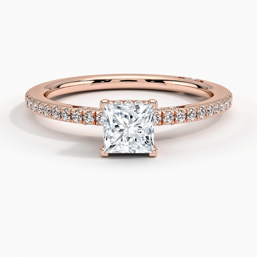 Simply Tacori Luxe Drape Diamond Ring Rose Gold 18k Princess Engagement Ring