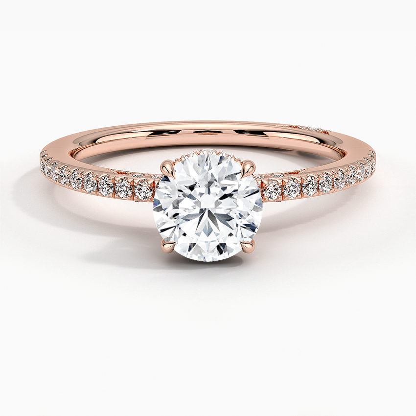 Simply Tacori Luxe Drape Diamond Ring Rose Gold 18k Round Engagement Ring