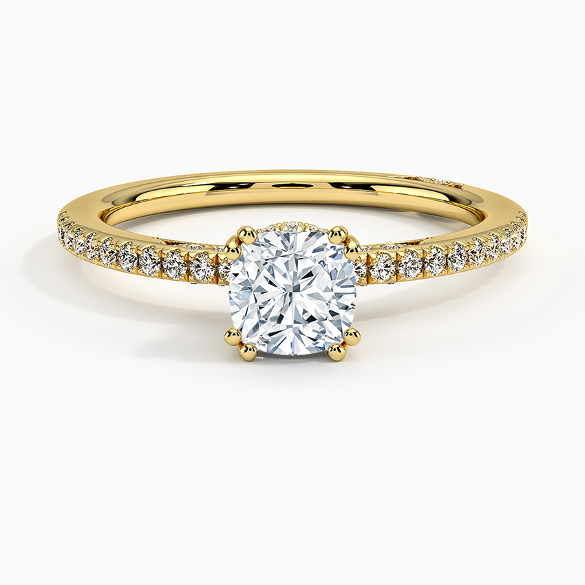 Simply Tacori Luxe Drape Diamond Ring Yellow Gold 18k Cushion Engagement Ring