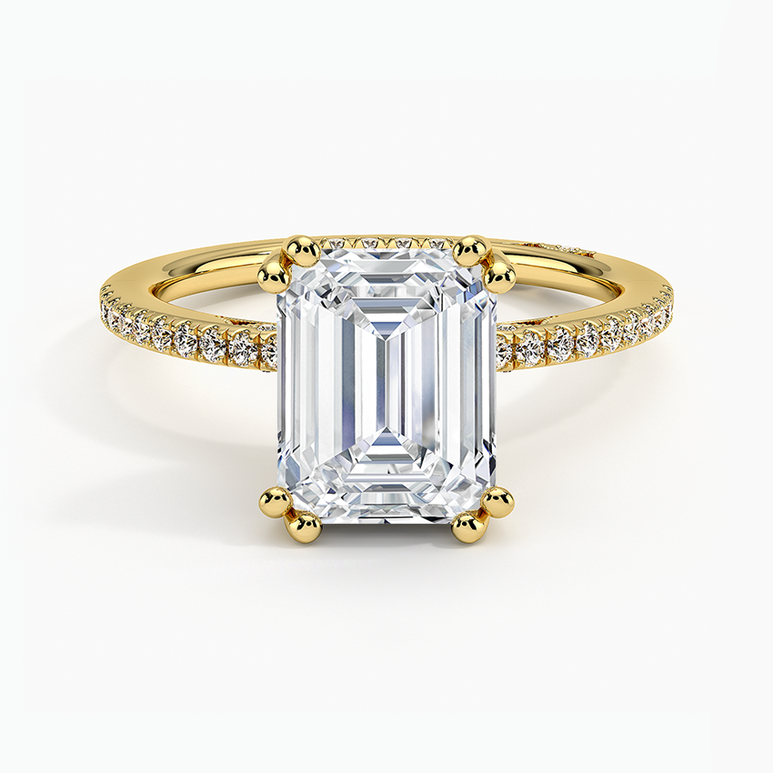 Simply Tacori Luxe Drape Diamond Ring Yellow Gold 18k Emerald Engagement Ring