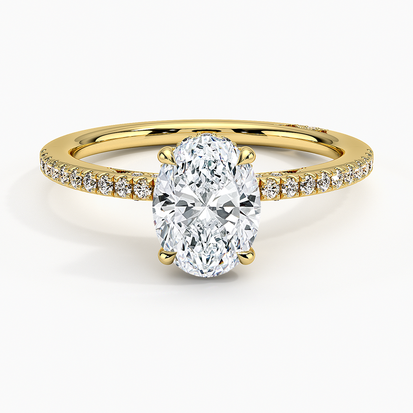 Simply Tacori Luxe Drape Diamond Ring Yellow Gold 18k Oval Engagement Ring