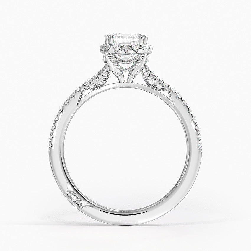 Simply Tacori Cathedral Drape Diamond Ring Platinum Emerald Engagement Ring