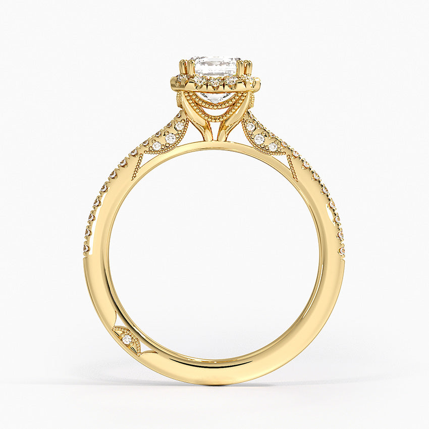 Simply Tacori Cathedral Drape Diamond Ring Yellow Gold 18k Emerald Engagement Ring
