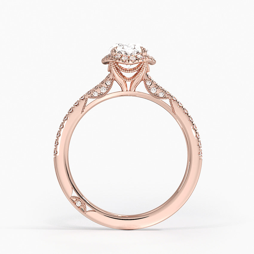 Simply Tacori Cathedral Drape Diamond Ring Rose Gold 18k Oval Engagement Ring