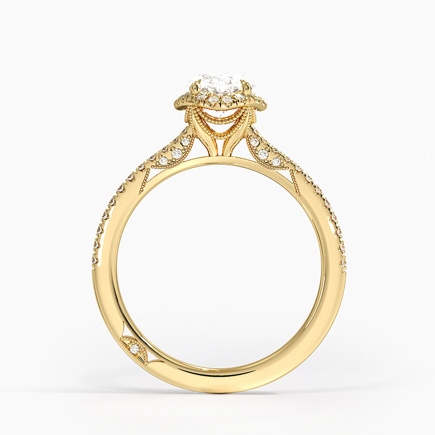 Simply Tacori Cathedral Drape Diamond Ring Yellow Gold 18k Oval Engagement Ring