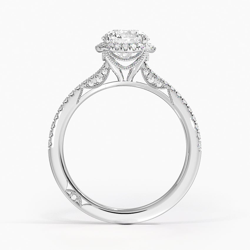 Simply Tacori Cathedral Drape Diamond Ring Platinum Round Engagement Ring