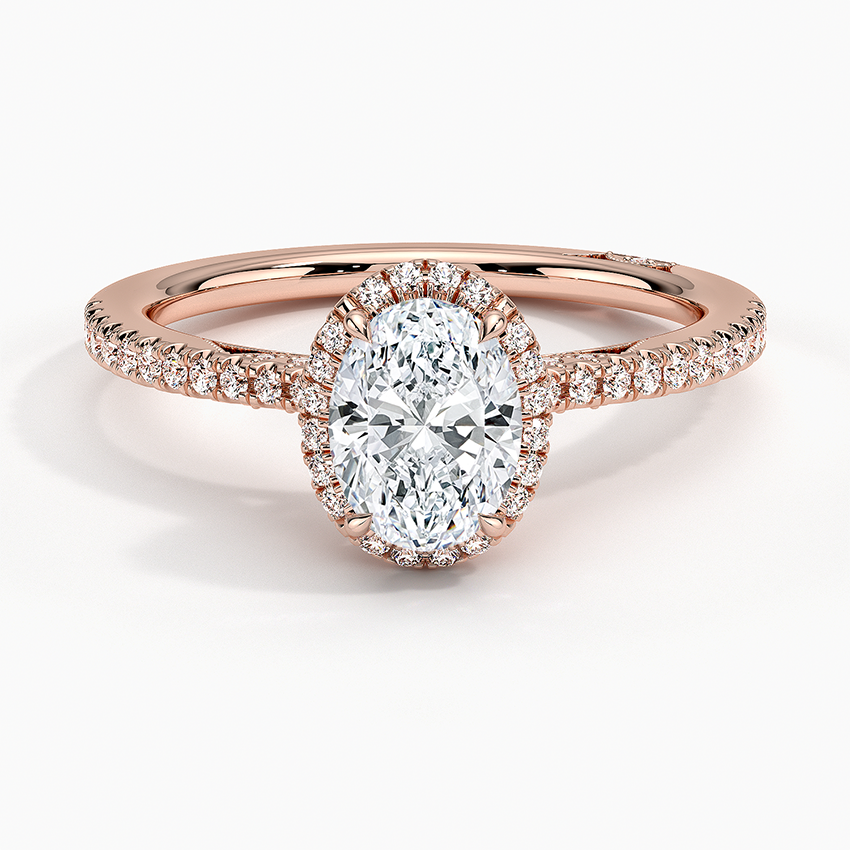 Simply Tacori Cathedral Drape Diamond Ring Rose Gold 18k Oval Engagement Ring