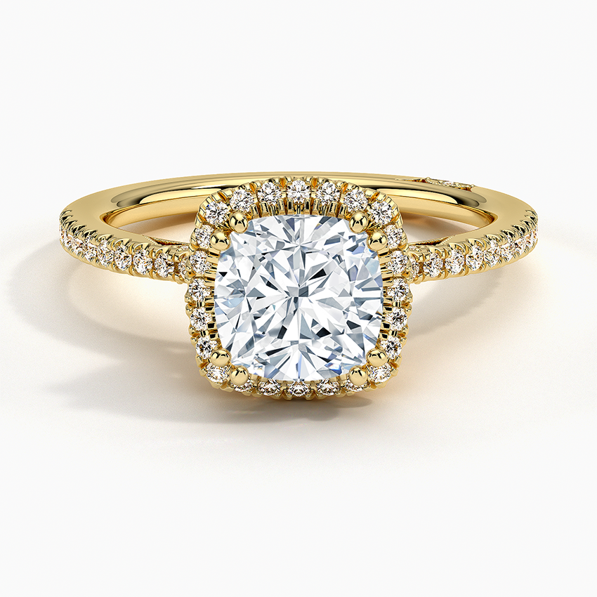 Simply Tacori Cathedral Drape Diamond Ring Yellow Gold 18k Cushion Engagement Ring