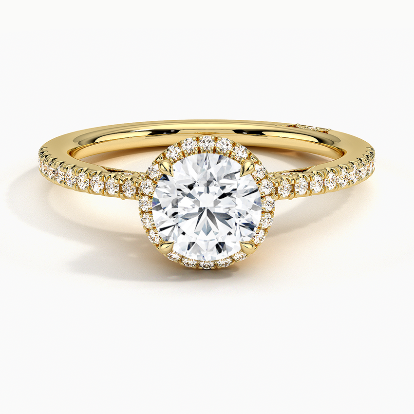 Simply Tacori Cathedral Drape Diamond Ring Yellow Gold 18k Round Engagement Ring