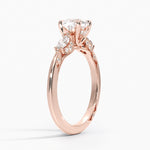 Simply Tacori Three Stone Marquise Diamond Ring Rose Gold 18k Cushion Engagement Ring