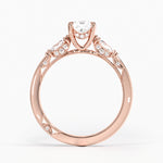 Simply Tacori Three Stone Marquise Diamond Ring Rose Gold 18k Cushion Engagement Ring
