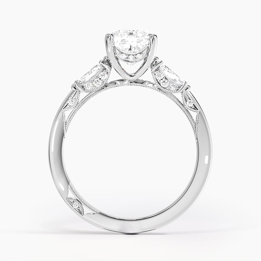 Simply Tacori Three Stone Marquise Diamond Ring Platinum Cushion Engagement Ring