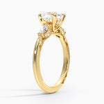 Simply Tacori Three Stone Marquise Diamond Ring Yellow Gold 18k Cushion Engagement Ring