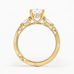 Simply Tacori Three Stone Marquise Diamond Ring Yellow Gold 18k Cushion Engagement Ring