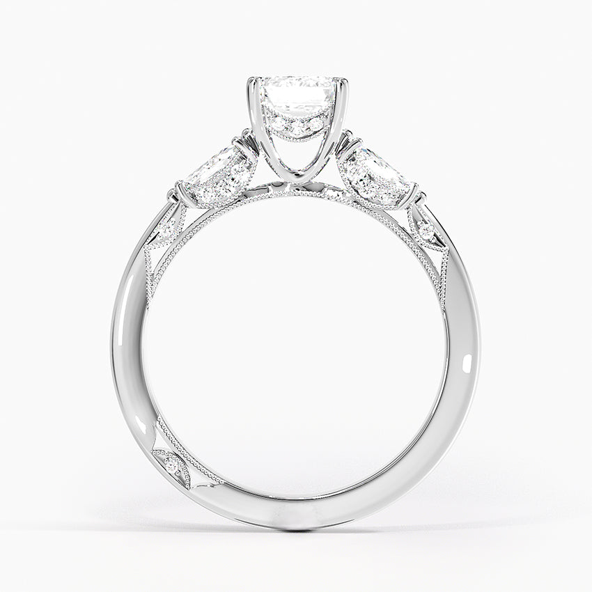 Simply Tacori Three Stone Marquise Diamond Ring Platinum Emerald Engagement Ring