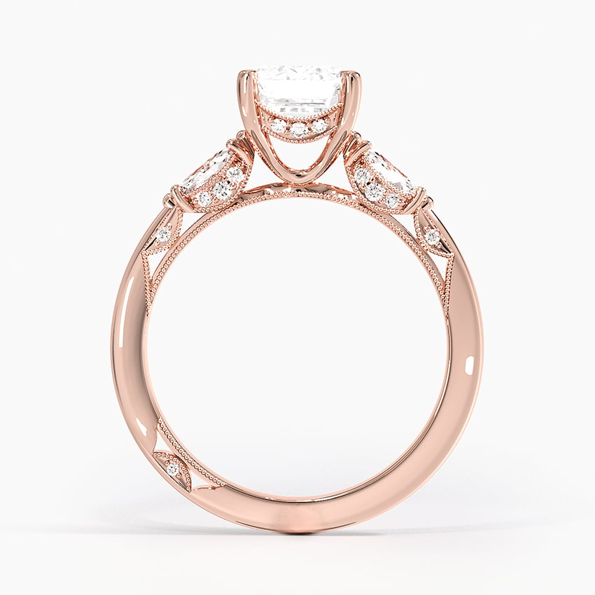 Simply Tacori Three Stone Marquise Diamond Ring Rose Gold 18k Emerald Engagement Ring
