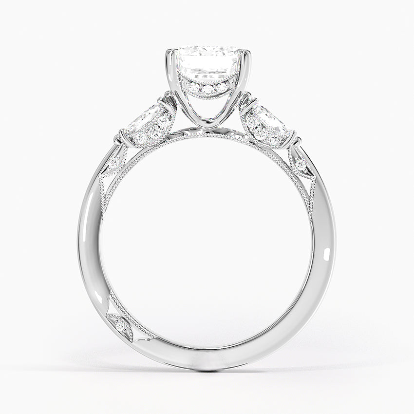 Simply Tacori Three Stone Marquise Diamond Ring Platinum Emerald Engagement Ring