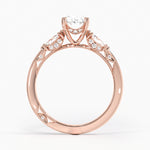 Simply Tacori Three Stone Marquise Diamond Ring Rose Gold 18k Oval Engagement Ring