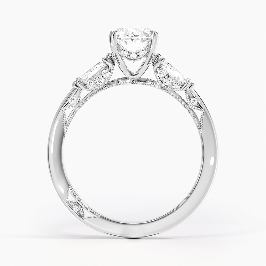 Simply Tacori Three Stone Marquise Diamond Ring Platinum Oval Engagement Ring