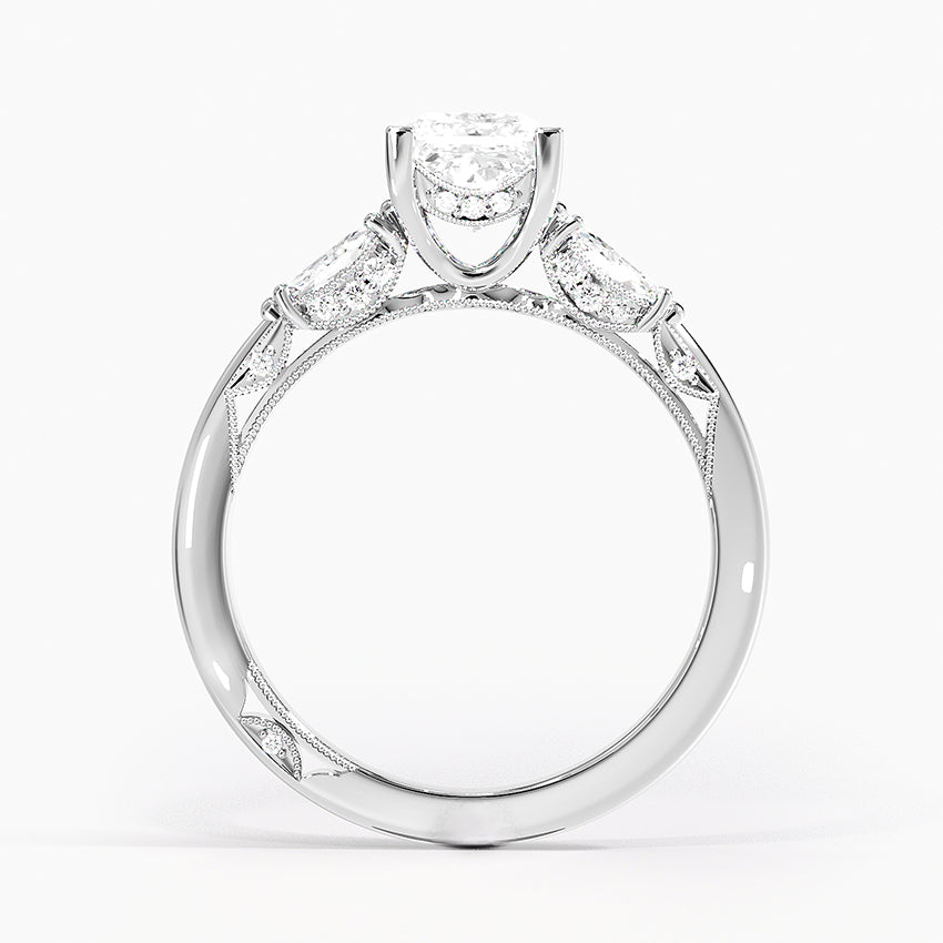 Simply Tacori Three Stone Marquise Diamond Ring Platinum Princess Engagement Ring