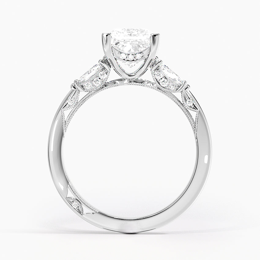 Simply Tacori Three Stone Marquise Diamond Ring Platinum Princess Engagement Ring