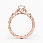 Simply Tacori Three Stone Marquise Diamond Ring Rose Gold 18k Round Engagement Ring