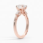 Simply Tacori Three Stone Marquise Diamond Ring Rose Gold 18k Round Engagement Ring
