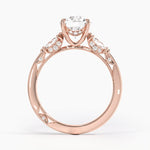 Simply Tacori Three Stone Marquise Diamond Ring Rose Gold 18k Round Engagement Ring