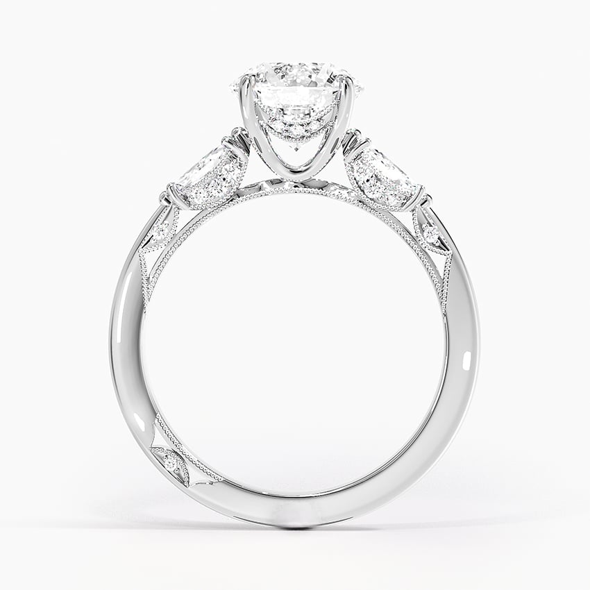 Simply Tacori Three Stone Marquise Diamond Ring Platinum Round Engagement Ring