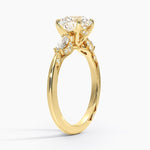 Simply Tacori Three Stone Marquise Diamond Ring Yellow Gold 18k Round Engagement Ring